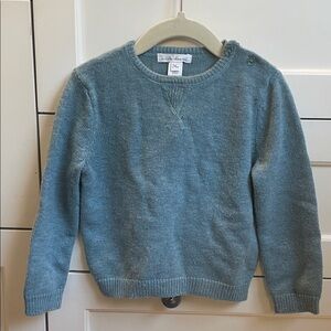 Marie Chantal Kids Merino Wool Teal Crew Neck Sweater